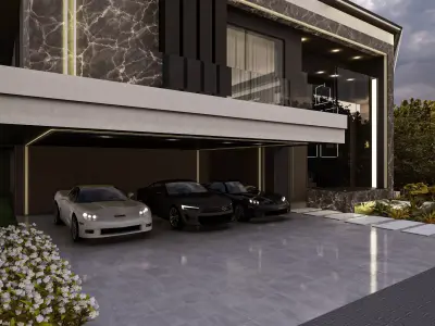 Luxury Villa 3D Model Modern Design with Interior Exterior Low-poly 3D model