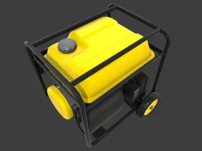 Generator portable on wheels Low-poly 3D model