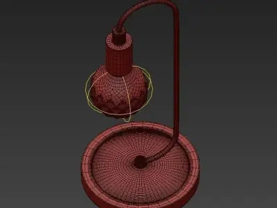 Decorative gold lamp with marble base 3D model