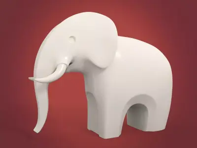 Elephant Figurine Low-poly 3D model