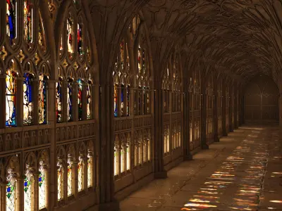 Gloucester cathedral cloister 3D model