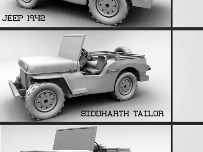 jeep army worldwarcar 3D model