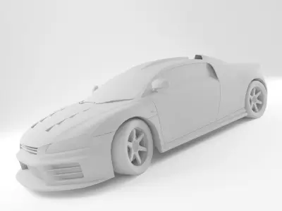 Car A8 Low-poly 3D model