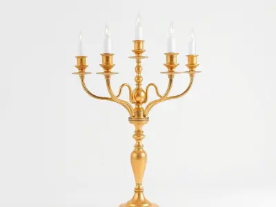 Luxurious Golden Candelabra 3D model pack Low-poly 3D model