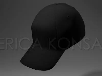 Realistic baseball cap for game characters  Low-poly 3D model