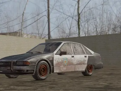 Game Ready Police Car Free low-poly 3D model