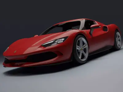 Ferrari 296 GTB Low-poly 3D model