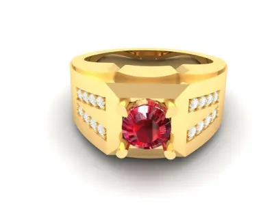 Luxury Ruby Diamond Men Ring 3D Model 141 3D print model