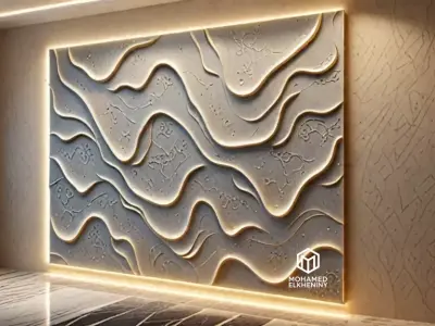 modern panel wall decor set wall relief mural CNC 112 3D model