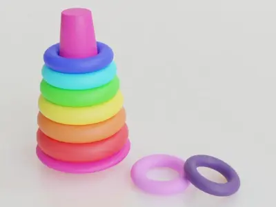 Colored Pyramid Toy For Children Low-poly 3D model