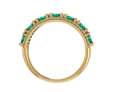 Elegant 7-Stone Gemstone Ring  3D Printable Jewelry Model 3D print model