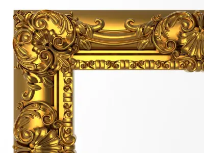 Carved Picture Frame 3D model 10