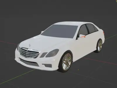 Mercedes-Benz W212 E-class PBR game ready low-poly 3D model Low-poly 3D model