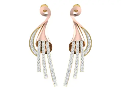 Women Drop Earrings 3dm STL OBJ FBX Renders Details 3D print model order