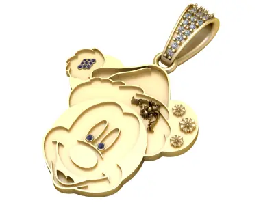 MICKEY MOUSE PENDANT 3D PRINTABLE MODEL  3D print model