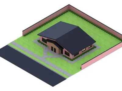 Duplex 2 bed 2 ba architectural model including all CAD plans Low-poly 3D model