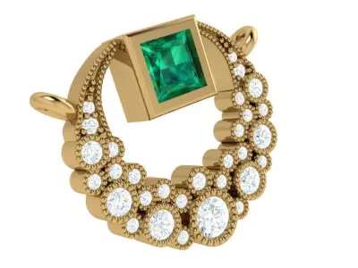 Bezel Unique Pendant 4121 3D print model