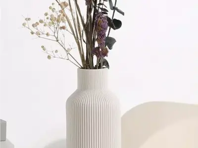 long striped vase 3D print model