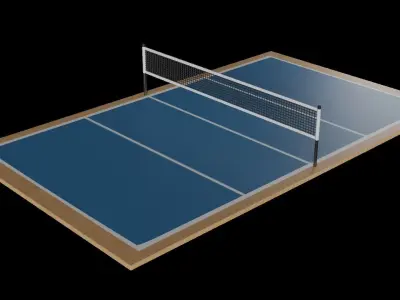 Volleyball Court Low-poly 3D model