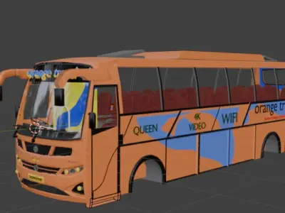 ORANAGE BUS MODEL 3D model