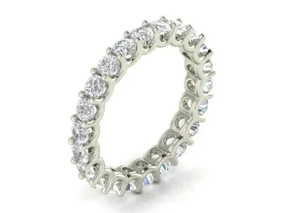 U Shaped Eternity Ring 2 point 6 mm stone size swiss 8 and EU48 3D print model
