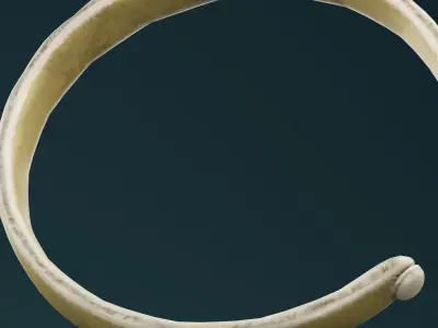 Golden Bangle Low-poly 3D model
