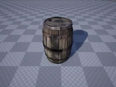 Vintage Crates Barrels and Chests For Unreal Engine 4 Low-poly 3D model