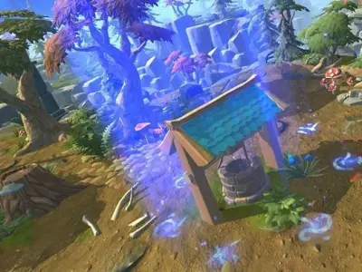 The Well low poly water with roof 3D model