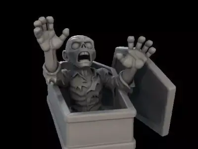 Zombie Coffin Trinket Box 3D print model