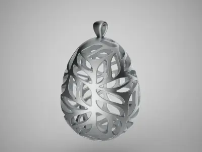 Leafy Egg Necklace 3D print model