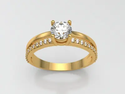 Anel duplo solitario noivado 3D print model