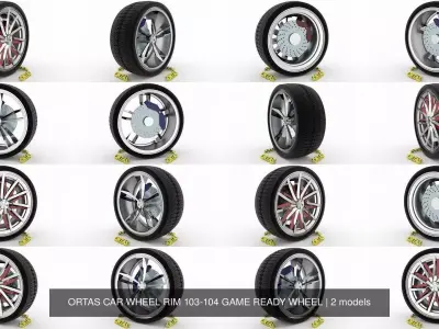 ORTAS CAR WHEEL RIM 103-104 GAME READY WHEEL 3D Model Pack