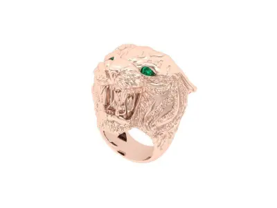 Tiger Head Ring Men 3D print model