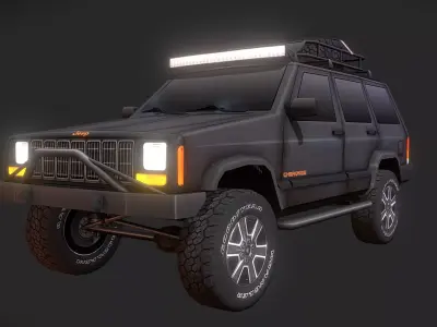 Jeep Cherokee Offroad Build Low-poly 3D model
