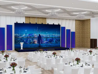 stage with hall with game  3D model