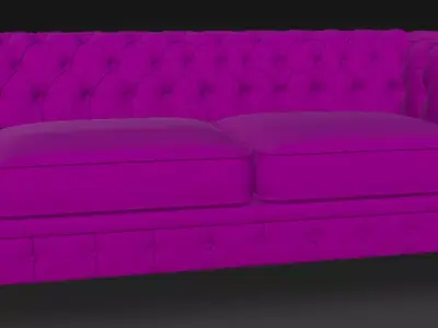 Purple Chesterfield Sofa 3D Model 3D model
