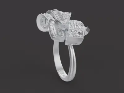 Bow Tie Ring and Bracelet set 66772 3D print model