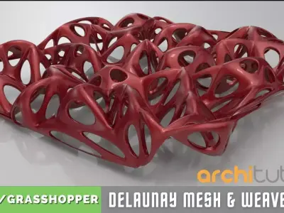 Delaunay Mesh Weaverbird Parametric Grasshopper Rhino Model 3D model