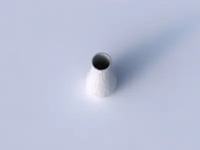 Vase curved with fine organic cells 3D print model