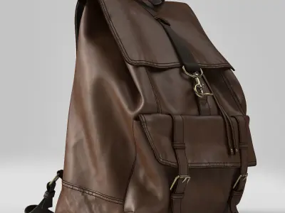 Leather backpack  3D model