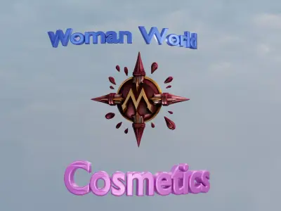  Woman World Cosmetics logo Low-poly 3D model