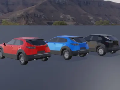 Low Poly SUV Cars Low-poly 3D model