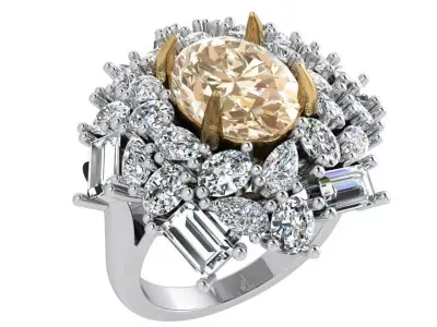 Oval Cut Diamond Luxury Ring 3720 3D print model