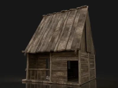 Next Gen AAA FANTASY MEDIEVAL WOODEN VILLAGE SMALL CABIN Free low-poly 3D model