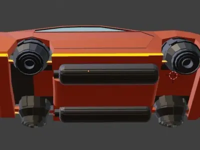 Low poly space car Low-poly 3D model