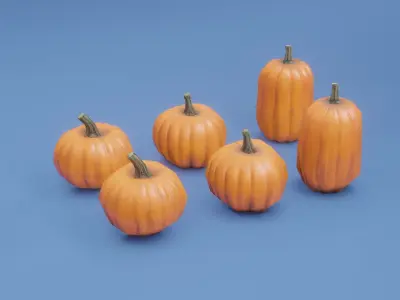 Pumpkin Set pumpkins Free low-poly 3D model