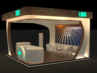 Modern Booth Exhibition 6 x 6 meters 3D model
