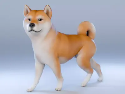 Dog Shiba Inu Animal 3D Model Low-poly 3D model