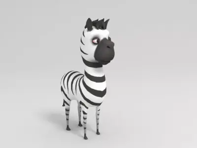 Zebra cartoon 3D model