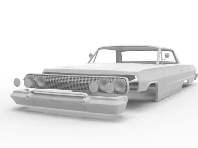 Chevrolet Impala 1963 4 door Hardtop Sport Sedan 3D print model